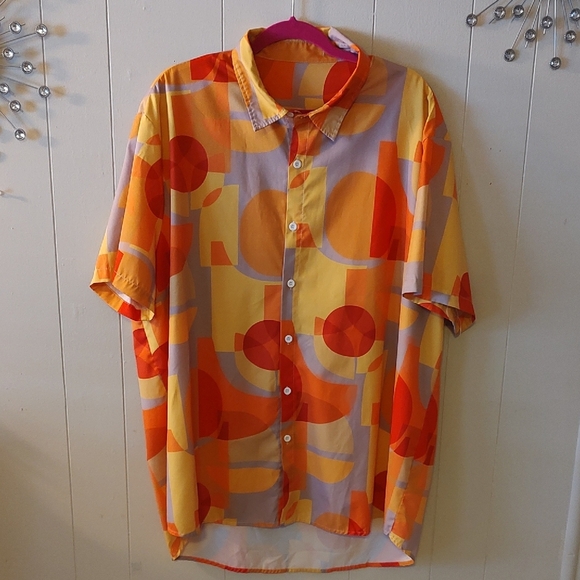 Source Unknown Other - Retro Geometric Men's Shirt Size 3XL